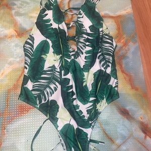 Leaf one piece bathing suit